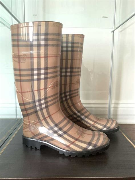 burberry stud detail leather knee-high boots|Burberry tall rain boots sale.